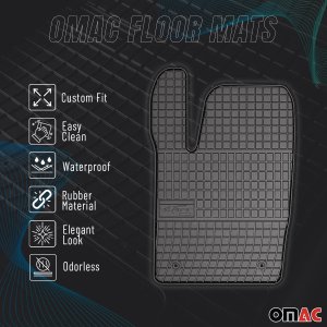 Alfa Romeo Stelvio Floor Mats - Omac - El Toro Rubber 4 Pcs - Black 